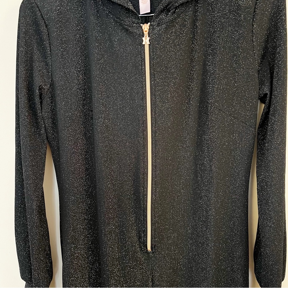 SAVAGE x FENTY Sleep & Shine Hooded Onesie in black silver shine lurex Sz M - Picture 4 of 11